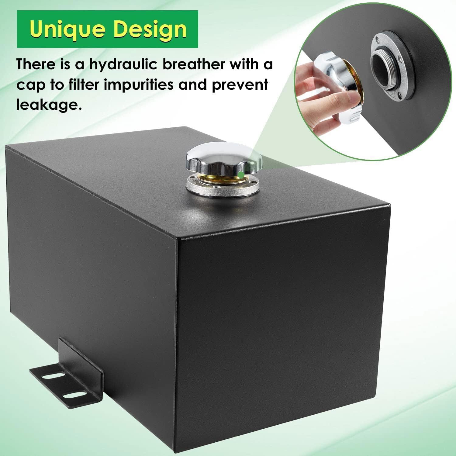 Steel Hydraulic Fluid Reservoir Tank with Inlet 1-1/2" & Outlet 3/4" FNPT Port