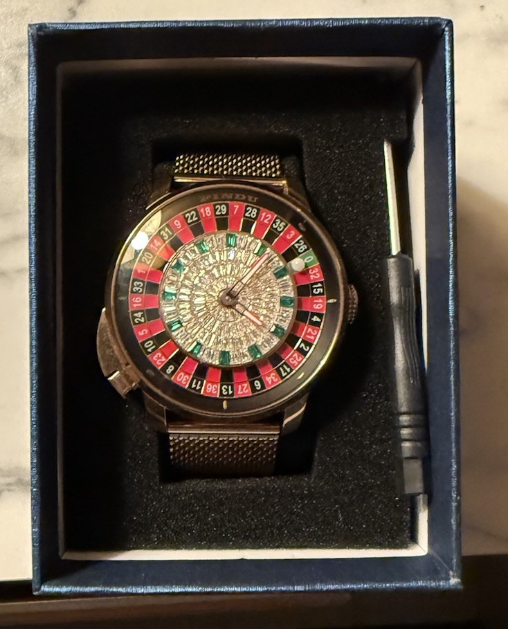 PINDU Casino Roulette Theme Collectible Wristwatch with lifetime warranty