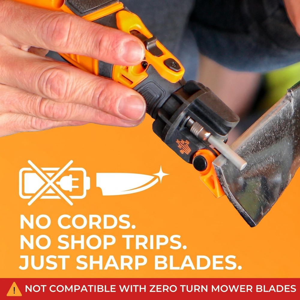 Cordless Lawn Mower Blade Sharpener – Adjustable 20°- 40° Angle Guide-Rotary ...