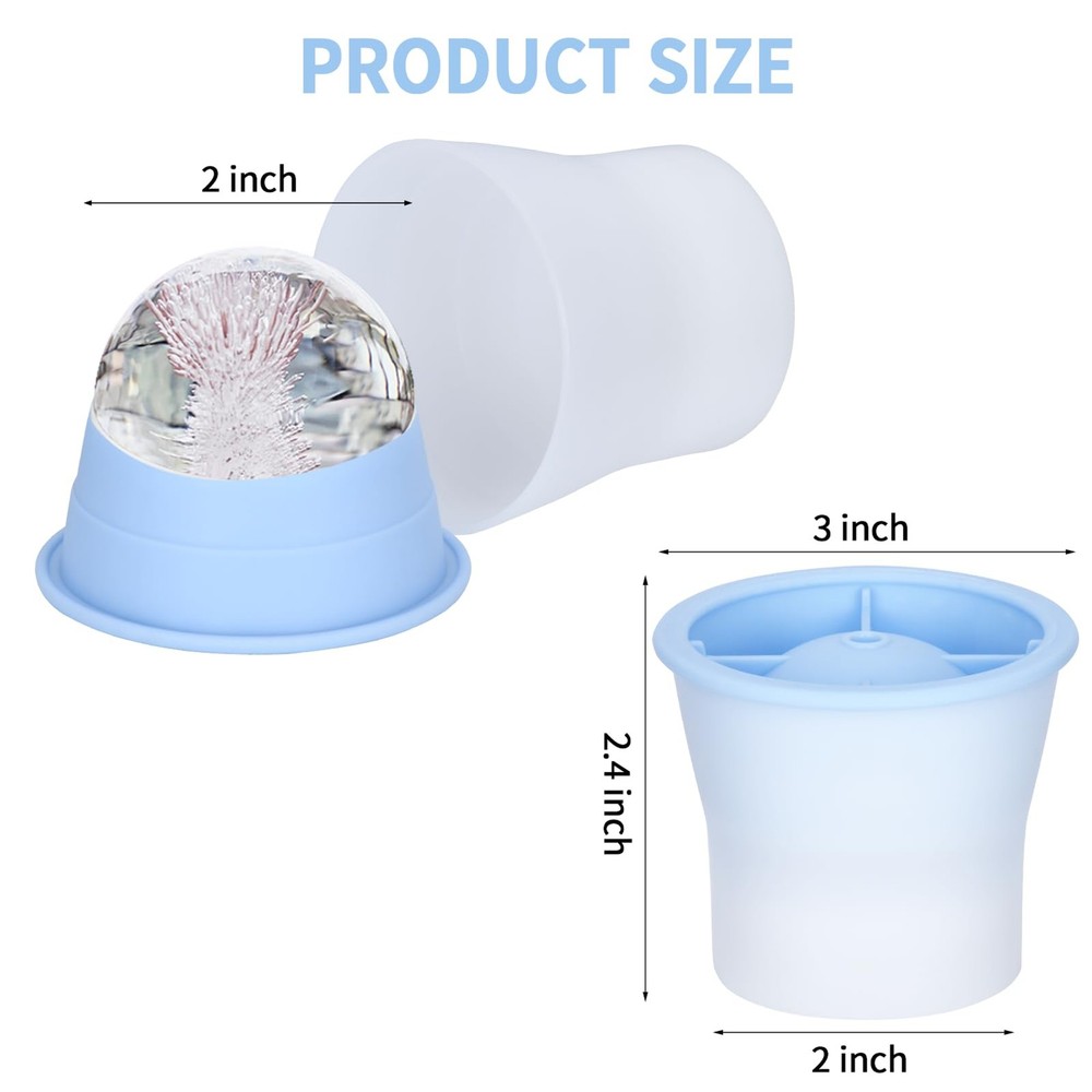6 PCS Silicone Sphere Ice Mold Maker Easy Release Stackable Circle Ice Cube