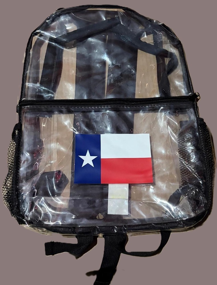 Clear Backpack Texas Flag