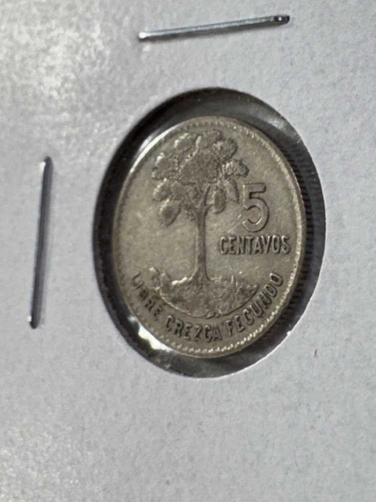 1964 Guatemala 5 Centavos Silver Coin