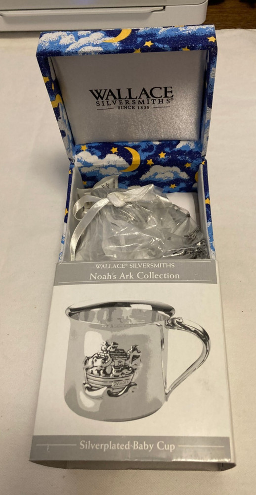 WALLACE SILVERSMITHS NOAH'S ARK SILVERPLATED COLLECTION CUP COMBBRUSH FEEDING ST