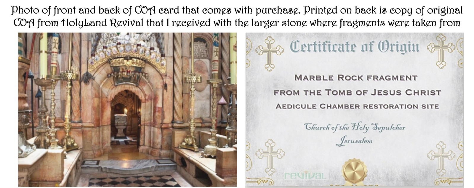 Tomb of Jesus Reliquary with Stone from Tomb of Jesus from Holy Sepulchre