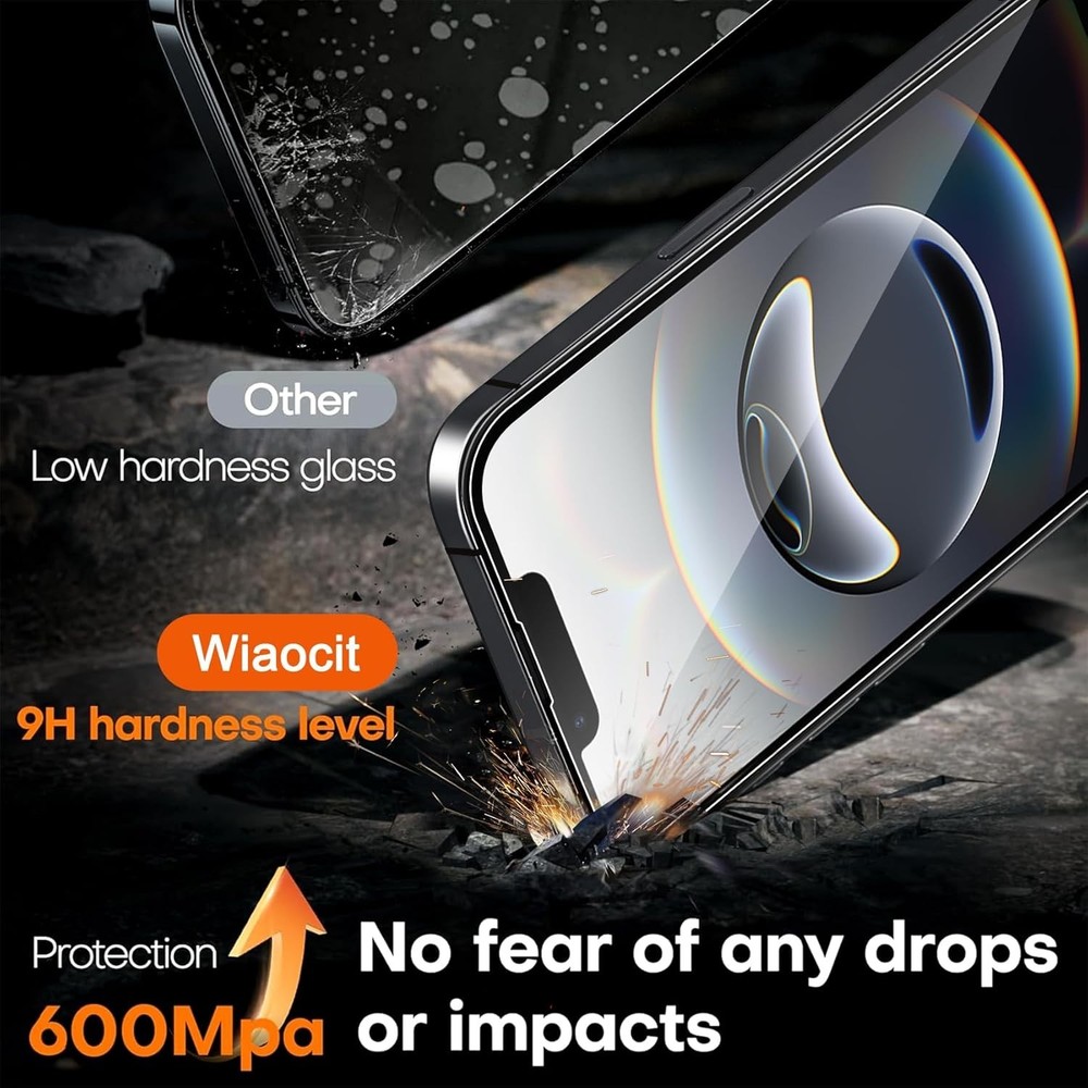 Wiaocit 3 Pack Tempered Glass Screen Protector for iPhone 16e with 3 Pack Camera