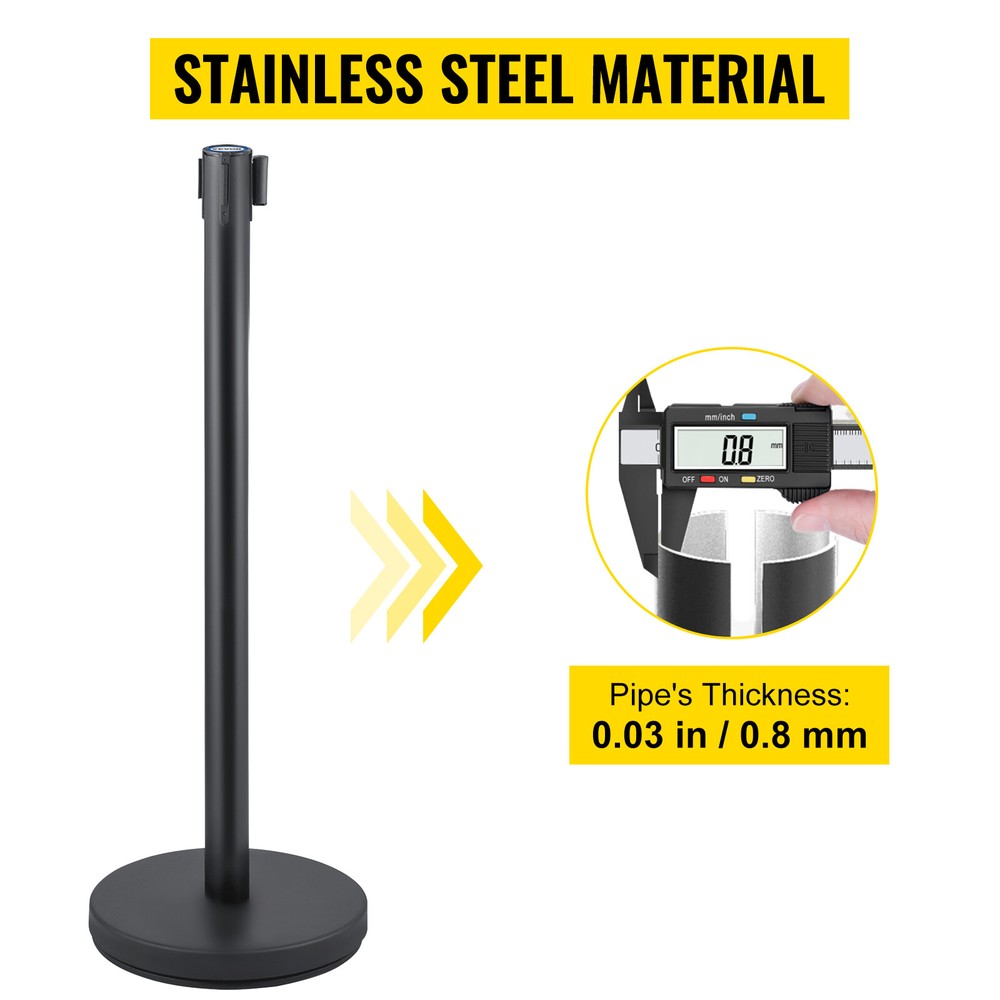 VEVOR 6PCS Crowd Control Barrier Stanchion Posts Set Queue Pole with 6.6ft Belt