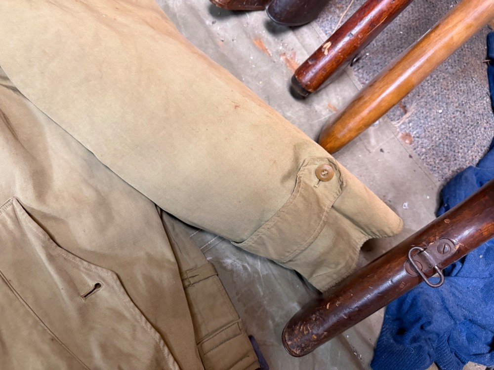 ORIGINAL WWII US ARMY OFFICER WINTER COAT JACKET W/ LINER-SIZE LARGE