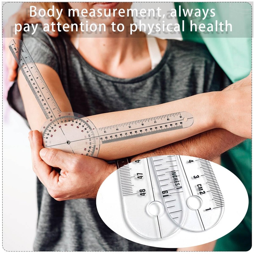 12-Inch Transparent Goniometer Protractor for Physical Therapy Body