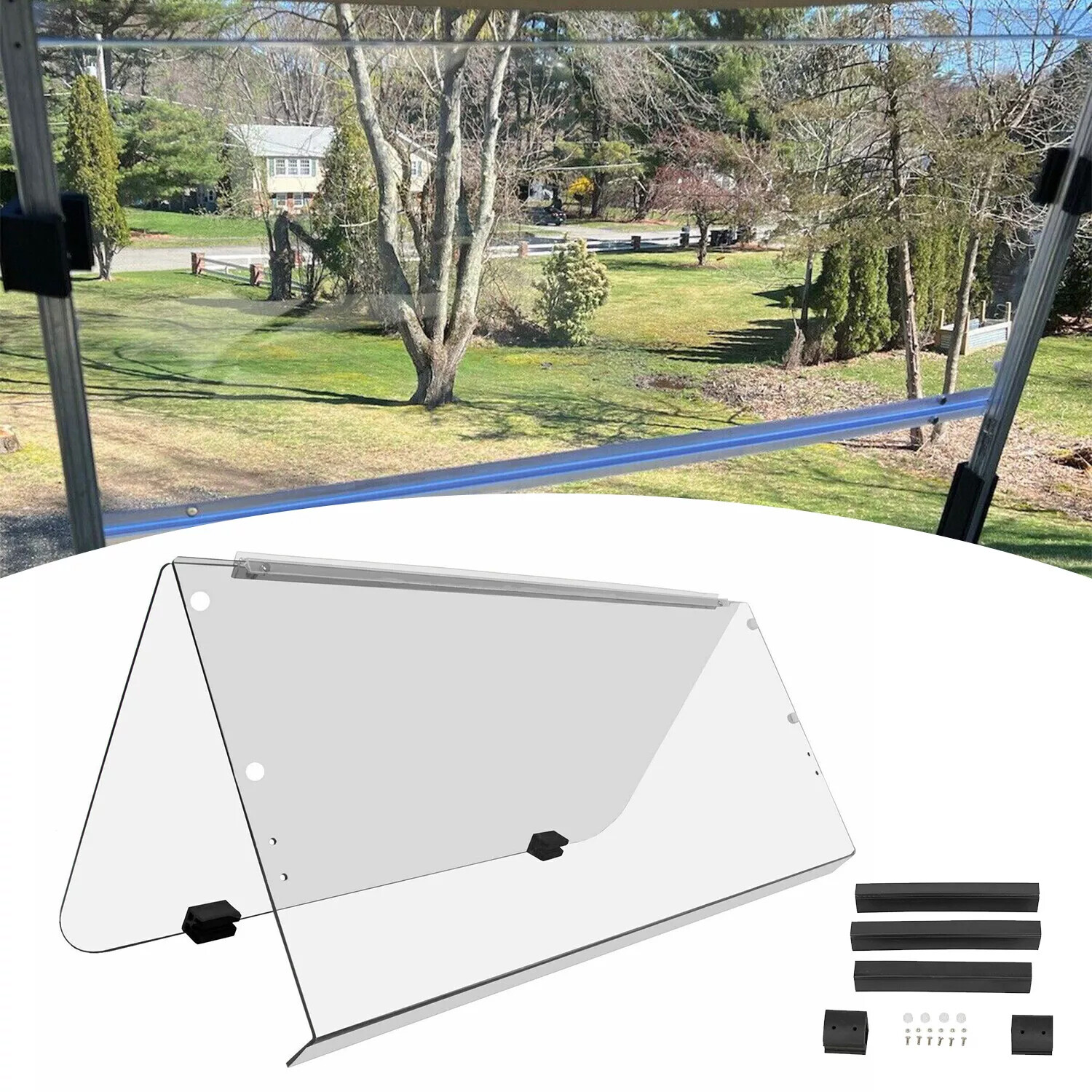 Clear Folding Windshield For 1995-2003 Yamaha G14 G16 G19 Golf Cart Part PC