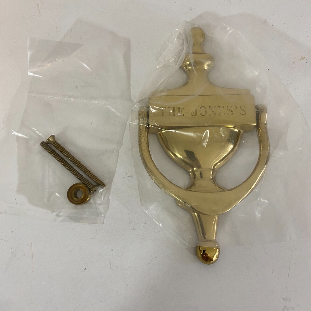 Solid Brass Door Knocker Engraved Personalized Jones's