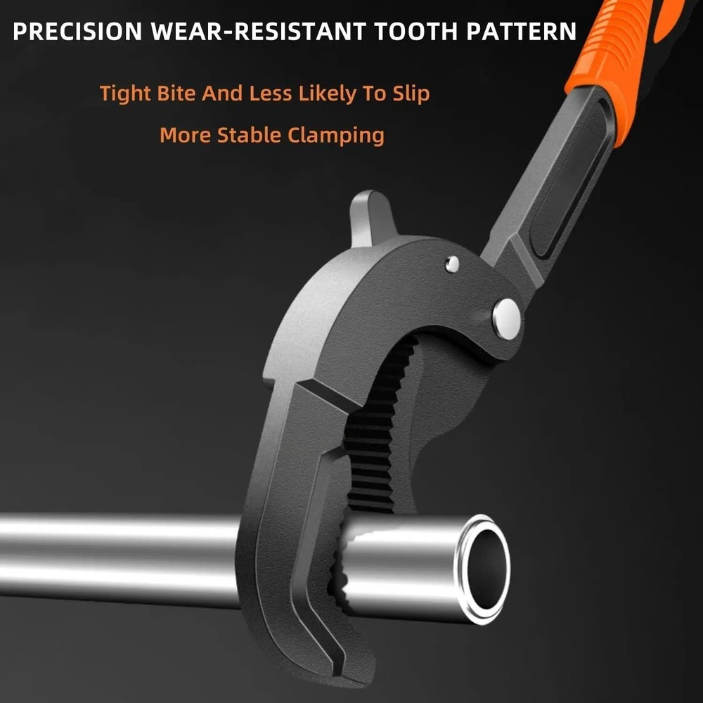 2PC Self-Adjusting Pipe Wrench Set – Quick Grip Universal Spanner