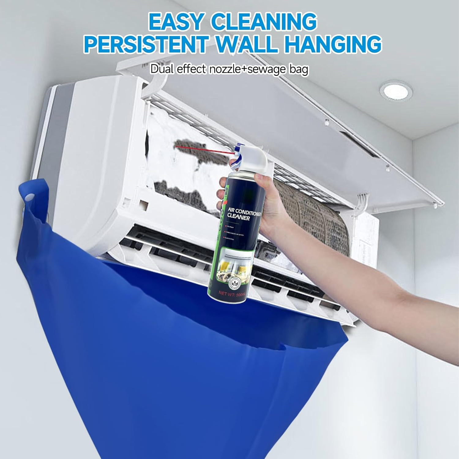 Mini Split AC Cleaning Kit - 2 Cleaners, Tools & Waterproof Bags Included