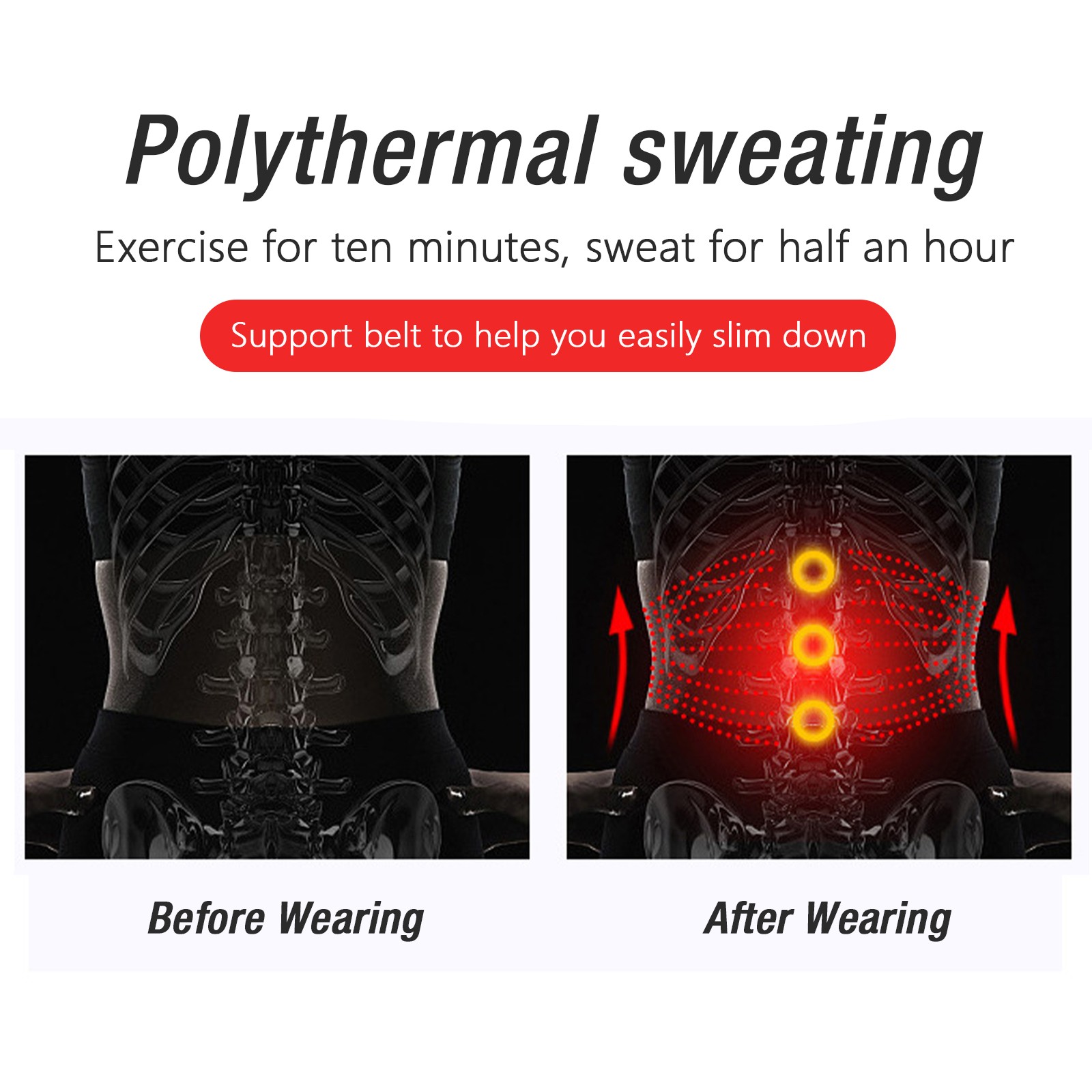 Men&Women Adjustable Waist Trainer for Weight Loss&Toning - Fitness Shaper Belt