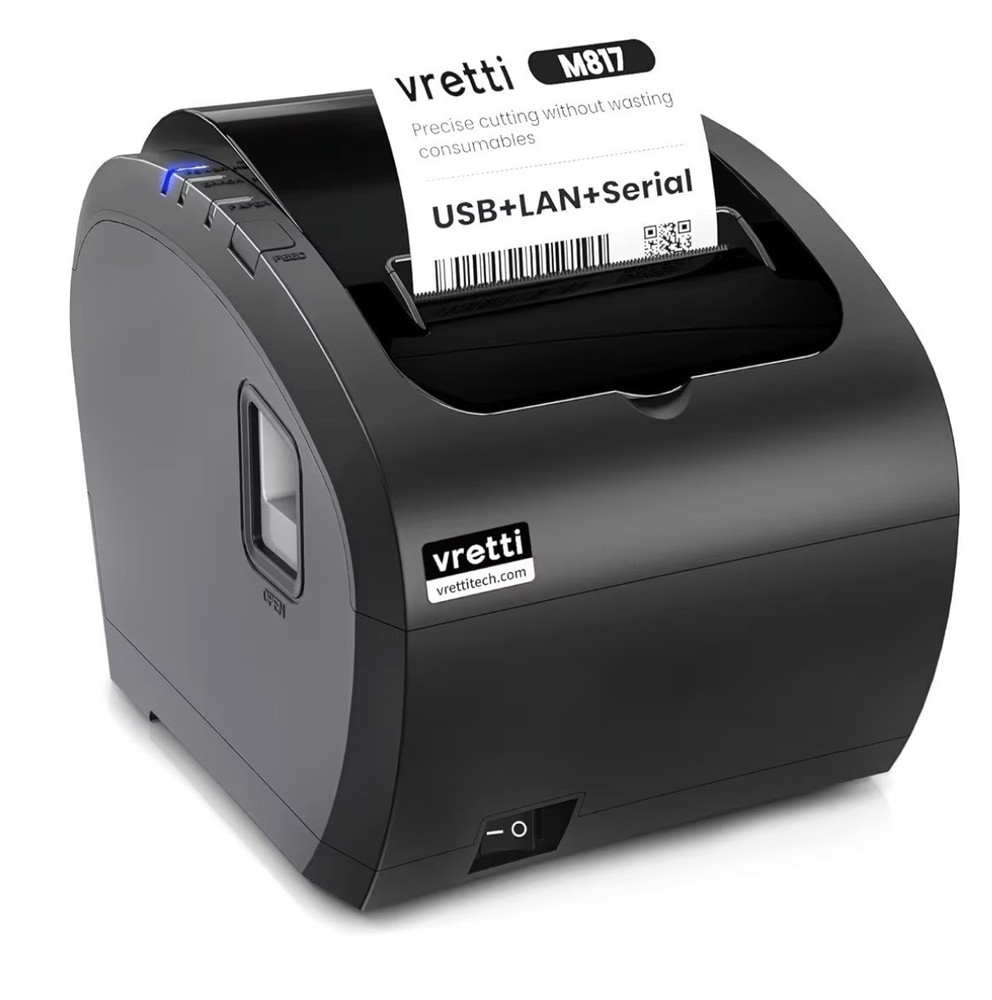 vretti Thermal Receipt Printer, 3'1/8 80mm USB POS Printer,