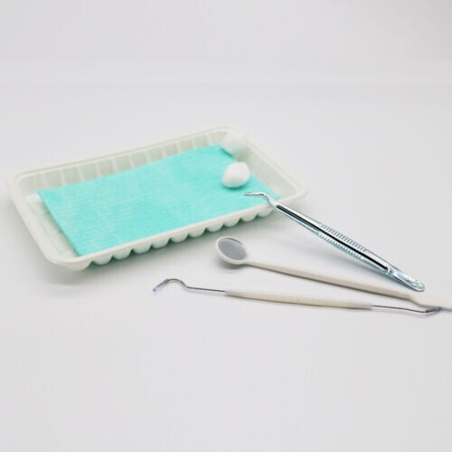 10*Basic Dental Instruments Set Mouth Mirror Probe Hook Pick Tweezer Disposable