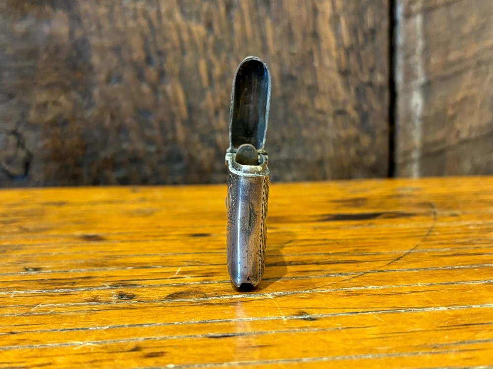 Hallmarked Sterling Silver Match Safe with Original Matches