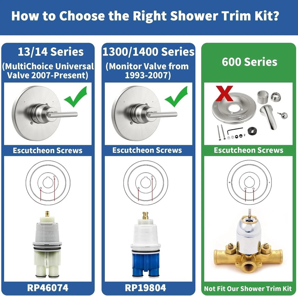 Elegant Single-Function Shower Trim Kit in Brushed Nickel Finish - Easy Install