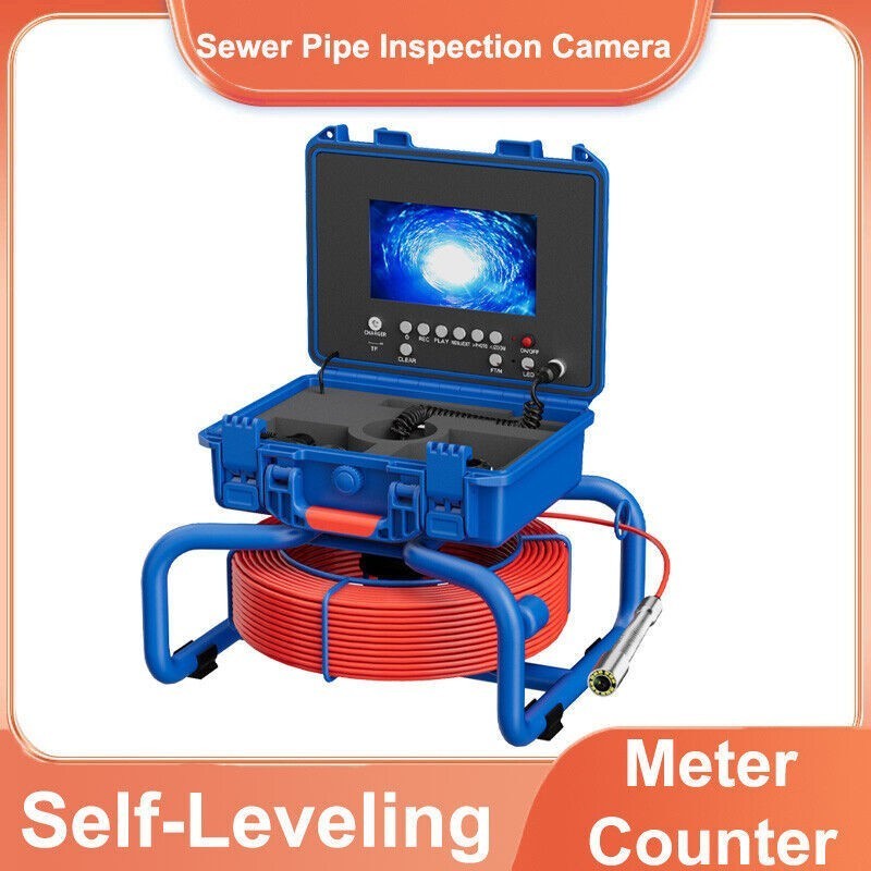 Sewer Inspection Camera with Meter Counter Pipe Drain Camera Self Leveling DVR
