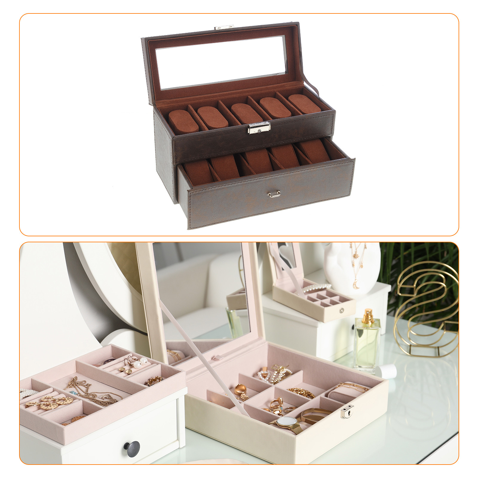 6Pcs Leather Bracelet Watch Pillow Jewelry Display Cushion Pillows Large Black