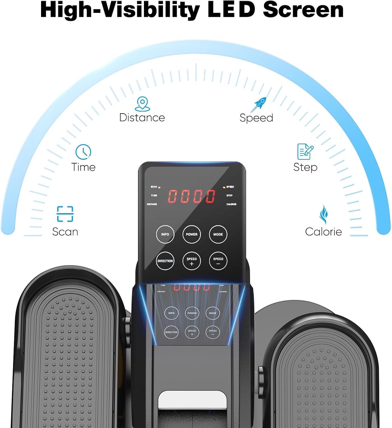 Under Desk Elliptical Machine Portable Pedal Ellipse Leg Exerciser for Seniors