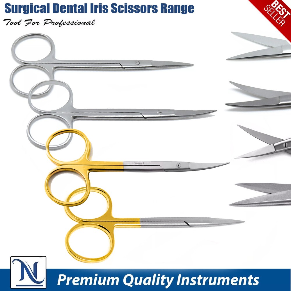 Iris Scissors Normal and Tip Inserts Fine Sutures Dissection Medical Nursing Lab