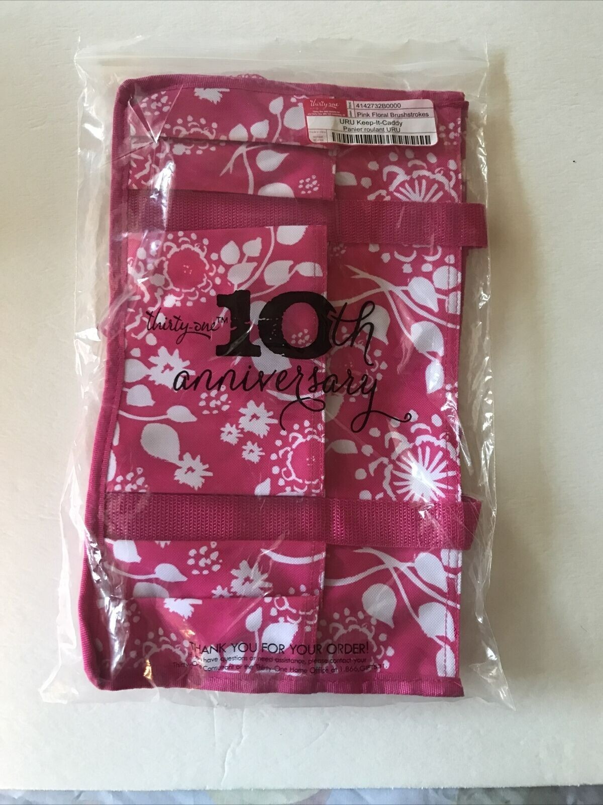 Tote 31 Bag organize utility bag Keep It Caddy Pink Floral Brushstrokes