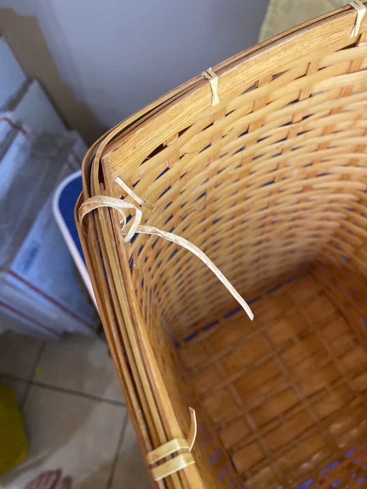 Vintage Bamboo Stair Case Step Basket