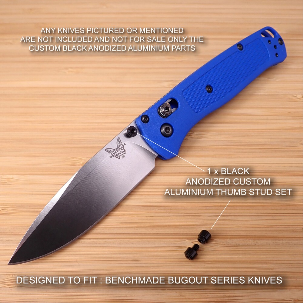 Benchmade 535GRY-1 BUGOUT Custom Designed 2 Piece Thumb Stud Set Anodized BLACK