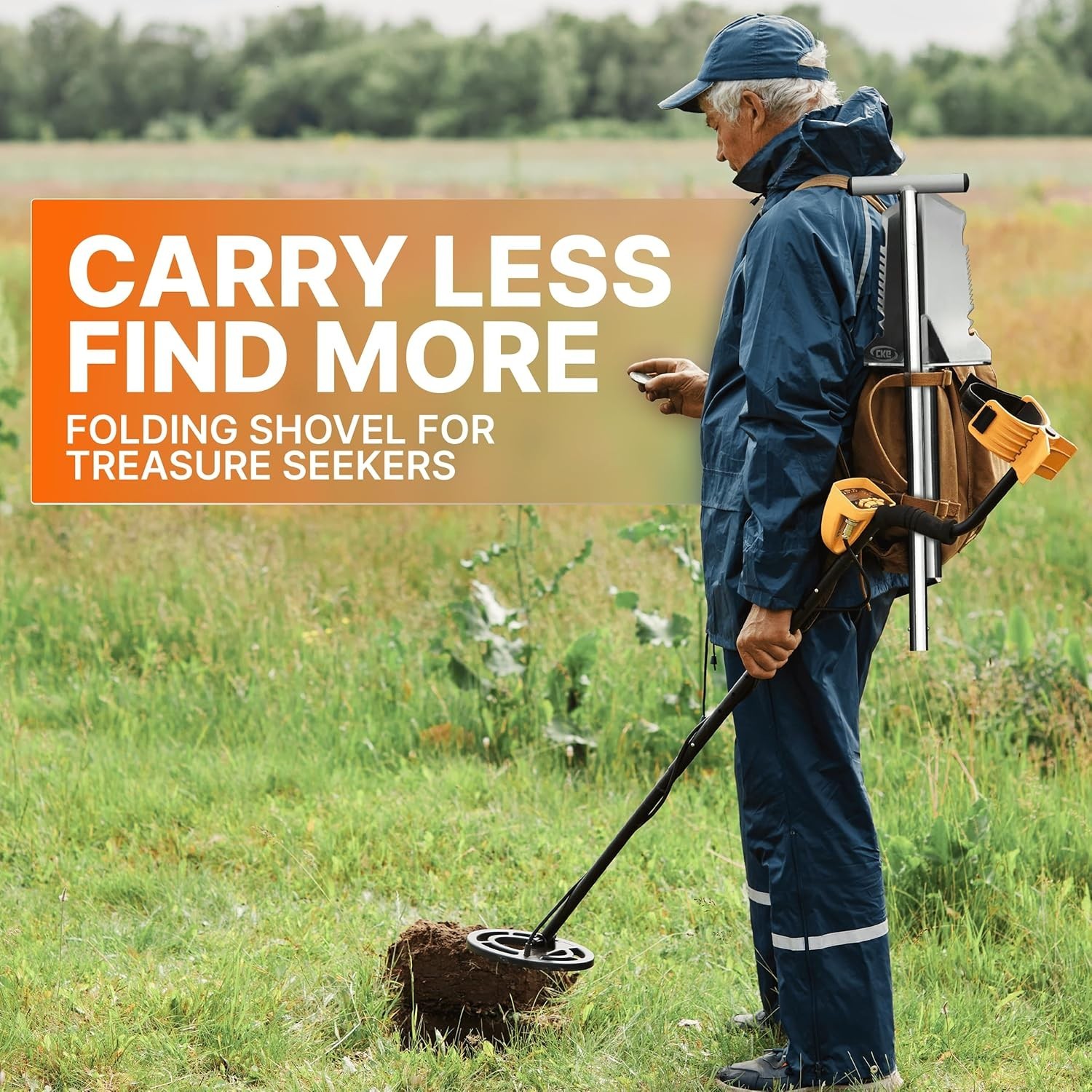 CKG Adjustable Shovel for Metal Detecting Stainless Steel 304 Portable, USED