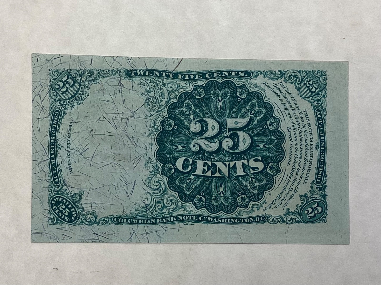 ~Fr 1309 - 25 CENTS FIFTH 5TH ISSUE US FRACTIONAL CURRENCY - WALKER