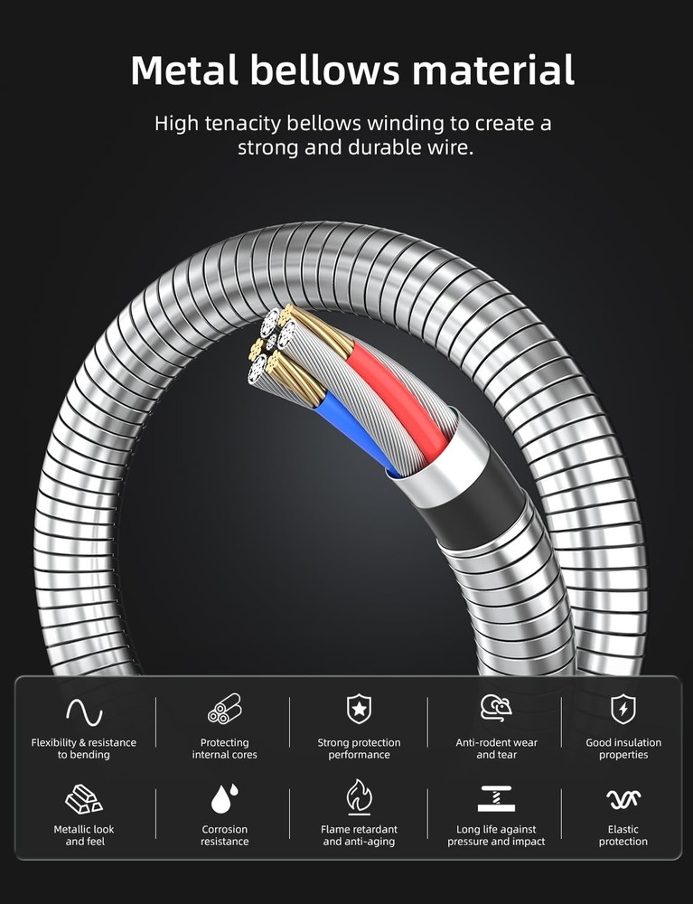 Endoscope Camera with Light, 1920P HD Borescope Camera with 8 Adjustable LED ...