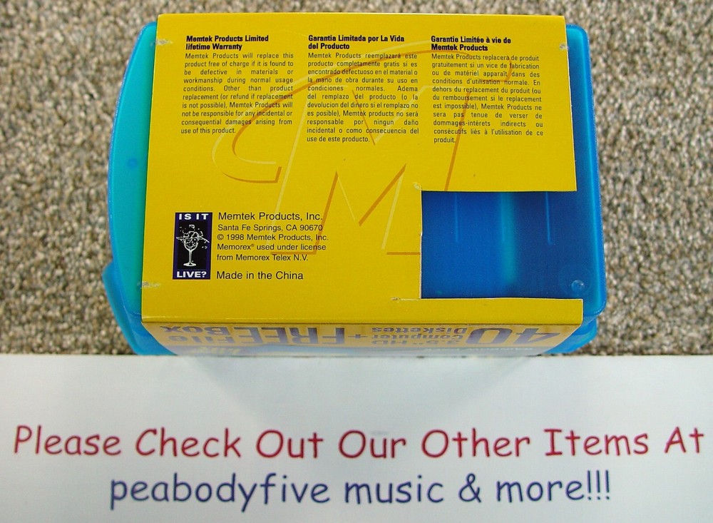 MEMOREX PC Formatted 3.5" HD Computer Colored Diskette + File Box 40 Pack NEW †