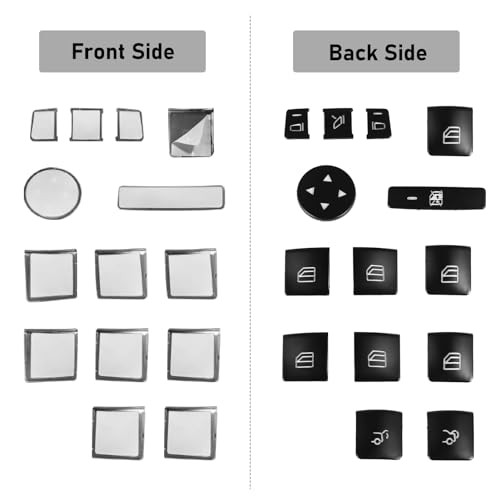 Inner Door Power Window Switch Button Covers Trim Sticker Replacement Black
