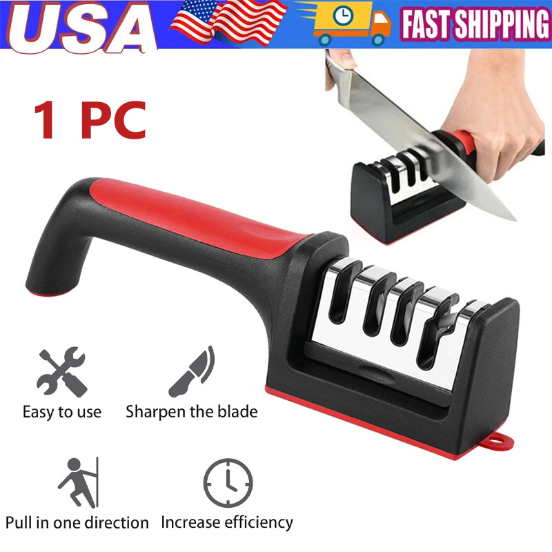 4 Stage Knife Sharpener Professional Ceramic Tungsten Kitchen Sharpening System