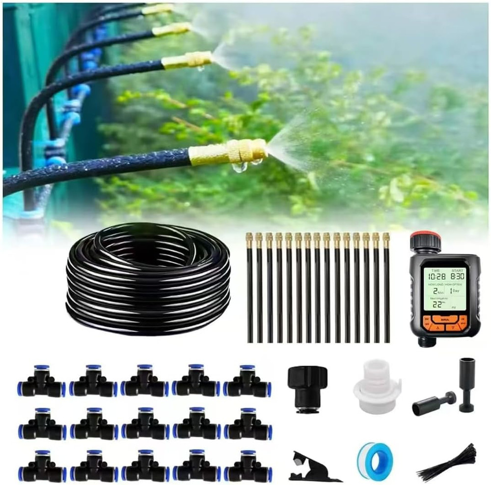 New Drip Irrigation Kit, Automatic Garden Watering System, Quick Connector and 3