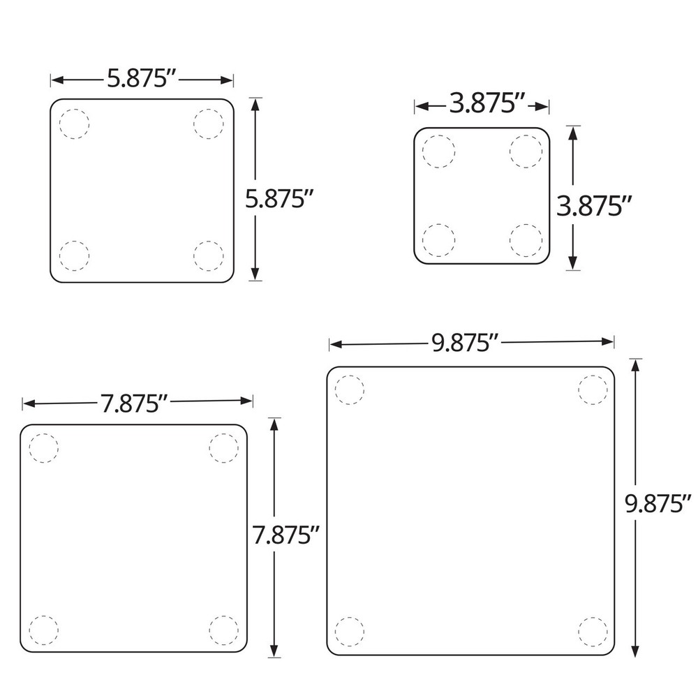 Azar Displays 4-Piece Acrylic Square Riser Set
