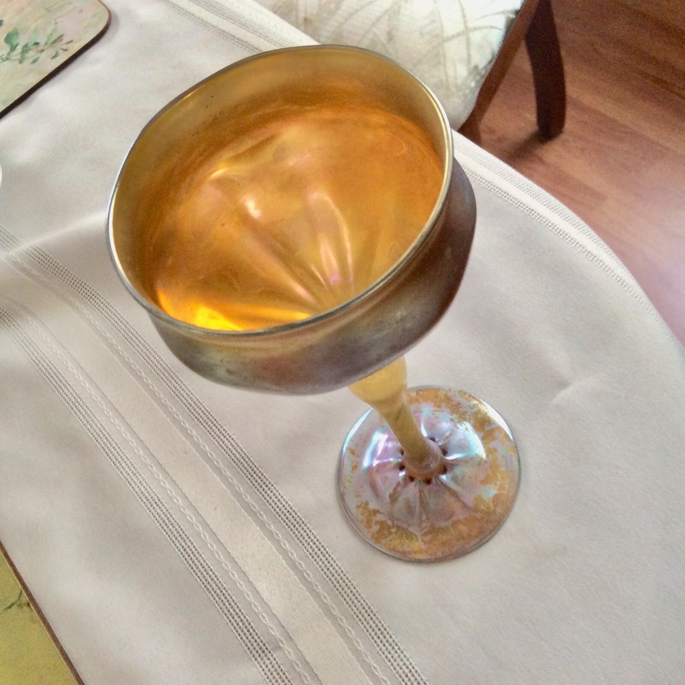 Vintage Signed Tiffany Wine Goblet