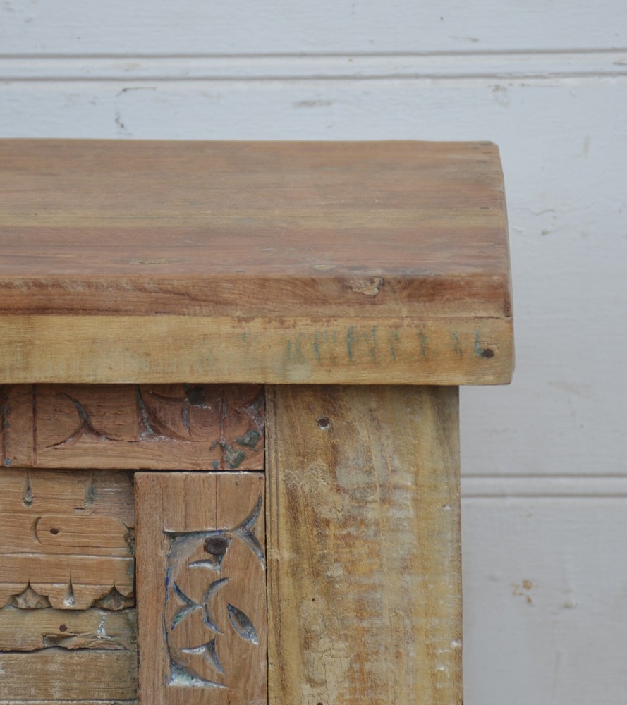Reclaimed teak storage trunk with lower open shelf