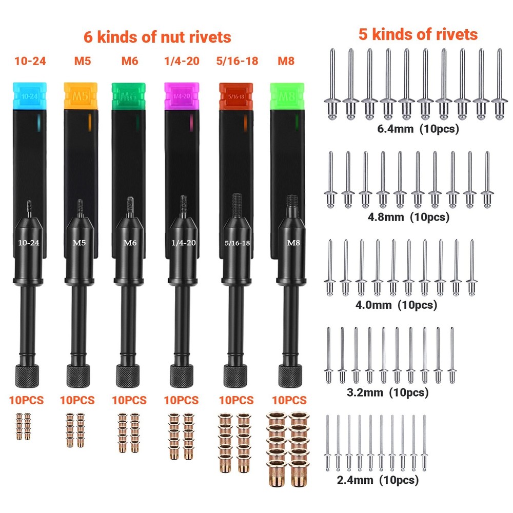 Rivet Nut Gun Kit 3 IN 1 Rivnut Tool Nut Setter Thread Setting Nutsert Tool