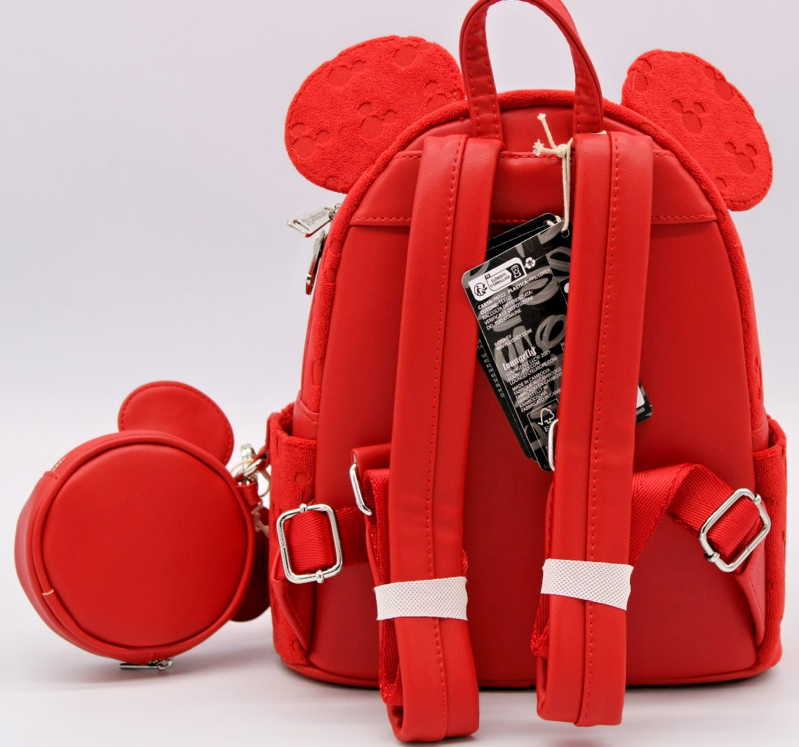 Mickey Mouse Loungefly Burnout Mini Backpack and Coin Purse With Tags