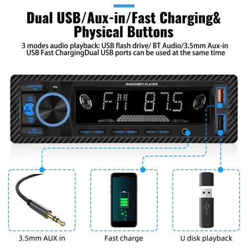 Single Din Bluetooth Multimedia Car Stereo Radio Bluetooth 1 Din MP3 Player