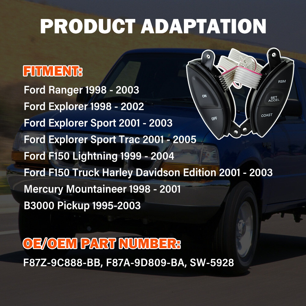 Steering Wheel Cruise Control Switch for Ford Explorer Ranger 98-05 (F87Z9C888BB