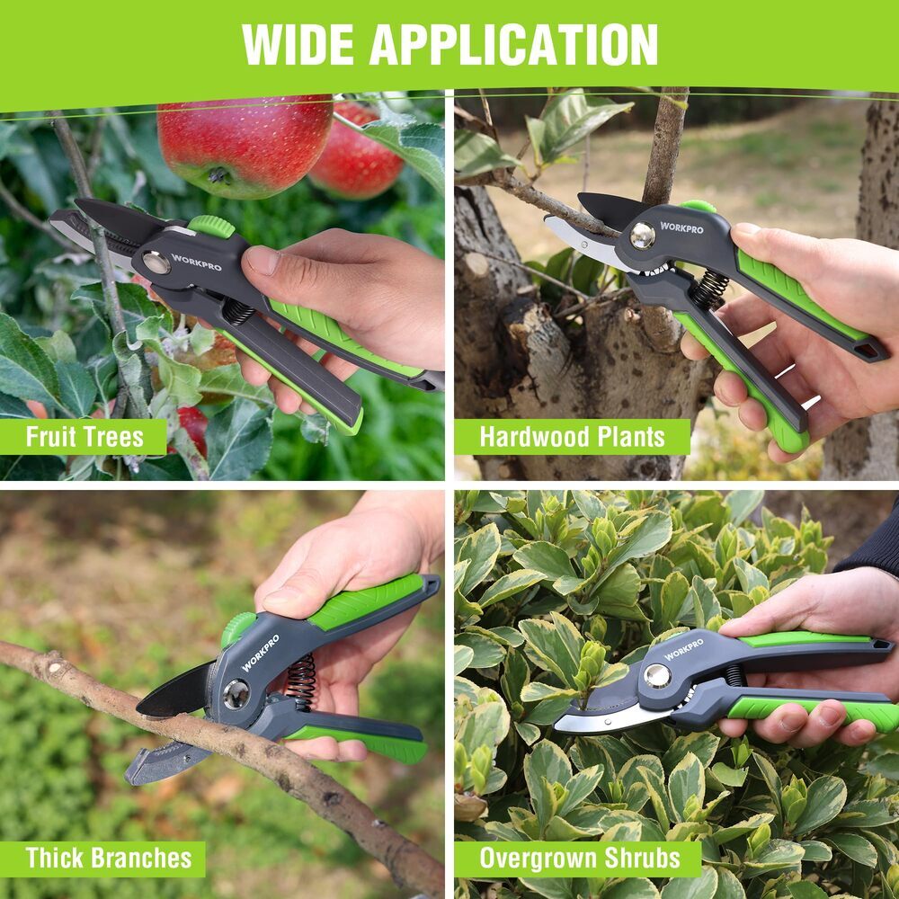 WORKPRO 8.5-Inch Anvil Pruning Shears with Ergonomic Handle