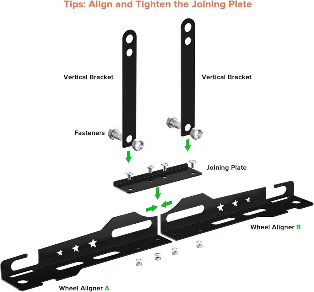 Upgraded Wheel Alignment Tool Kit, Toe Alignment Tool Plates with Extension Arms