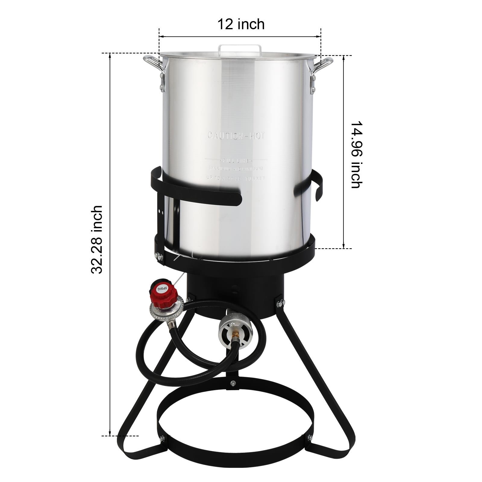 30QT Turkey & 10QT Fish Fryer Boiler Steamer Set 54,000 BTU Burner for Outdoor