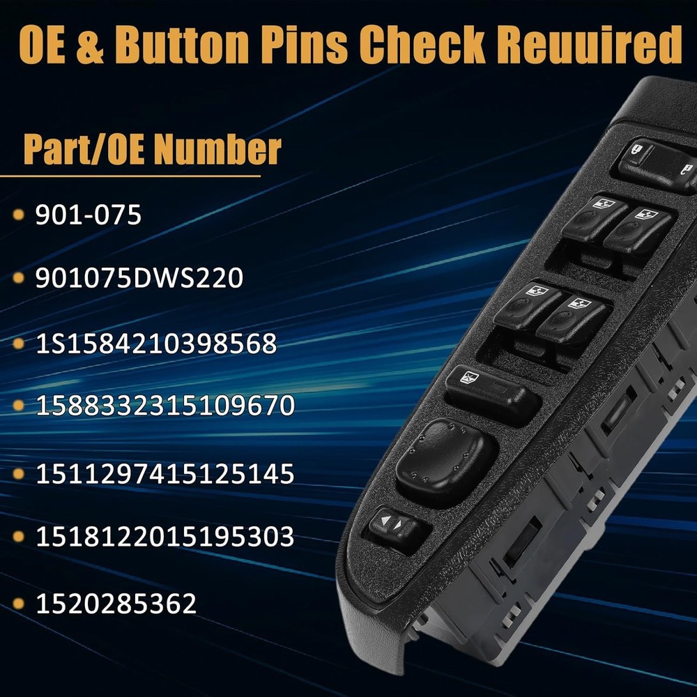 15883323 Front Driver Door Window Control Switch Compatible with 2003-2007 Chevr