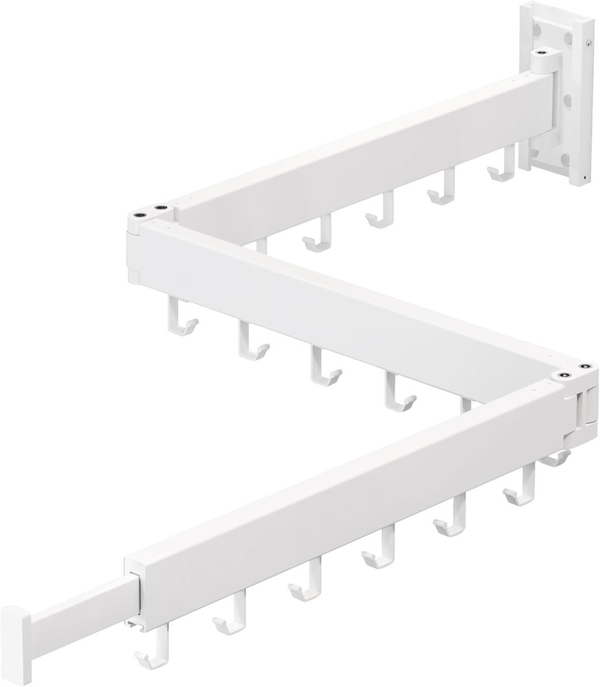 Sturdy Wall-Mounted Tri-Fold Laundry Rack – Max 220 lbs Capacity, Rust-Free