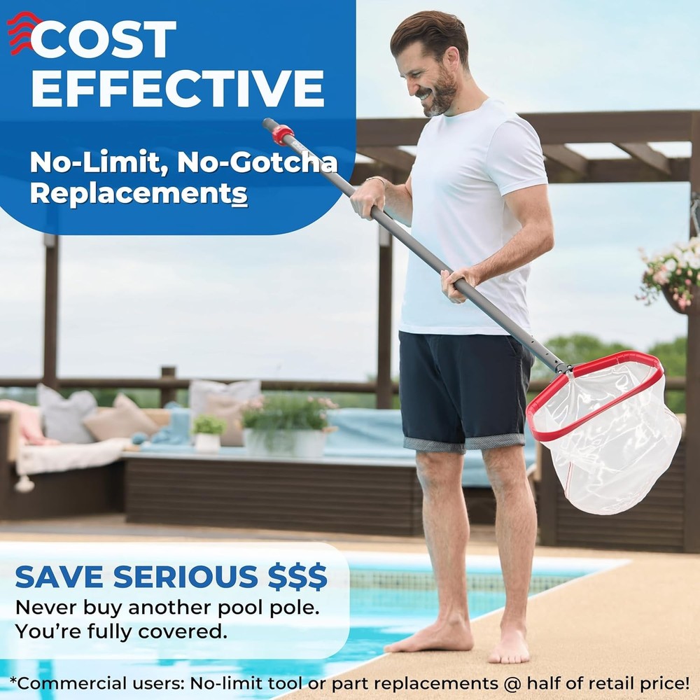 ProTuff 16ft Heavy Duty Telescopic Pool Pole–Unconditional Lifetime Replacement