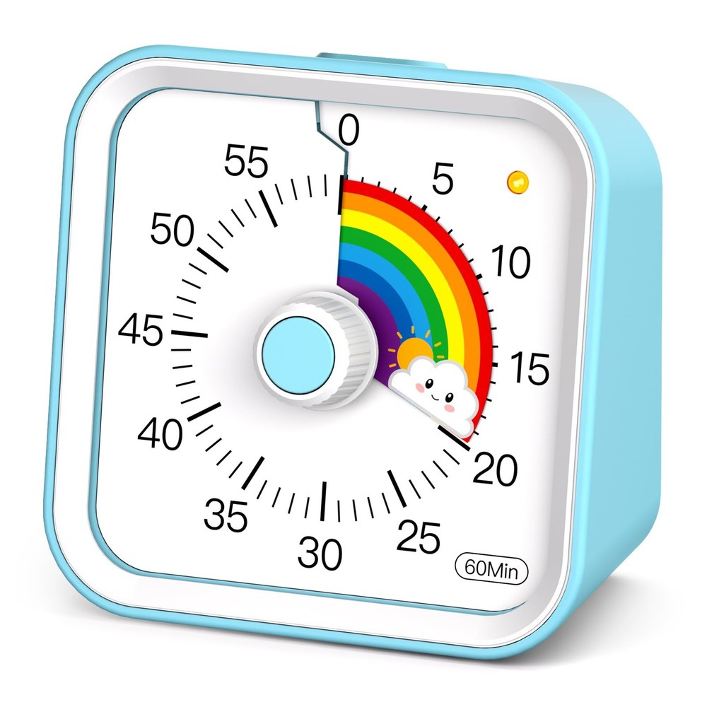 Visual Timer for Kids with Pause Function, Cute Silent Timer with Rainbow for...