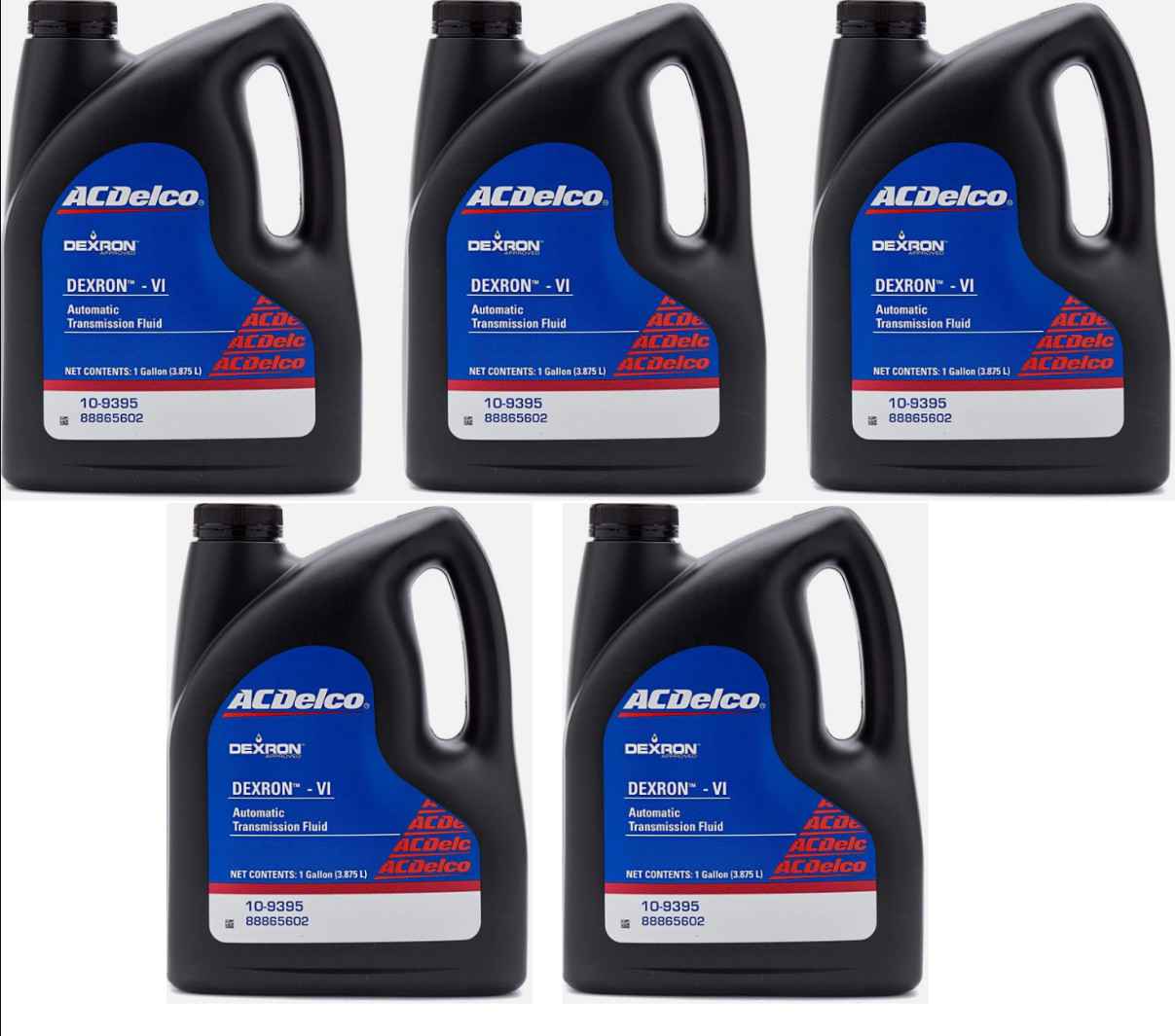 5 Packs ACDelco GM Original 10-9395 Dexron VI Automatic Transmission Fluid 1Gal